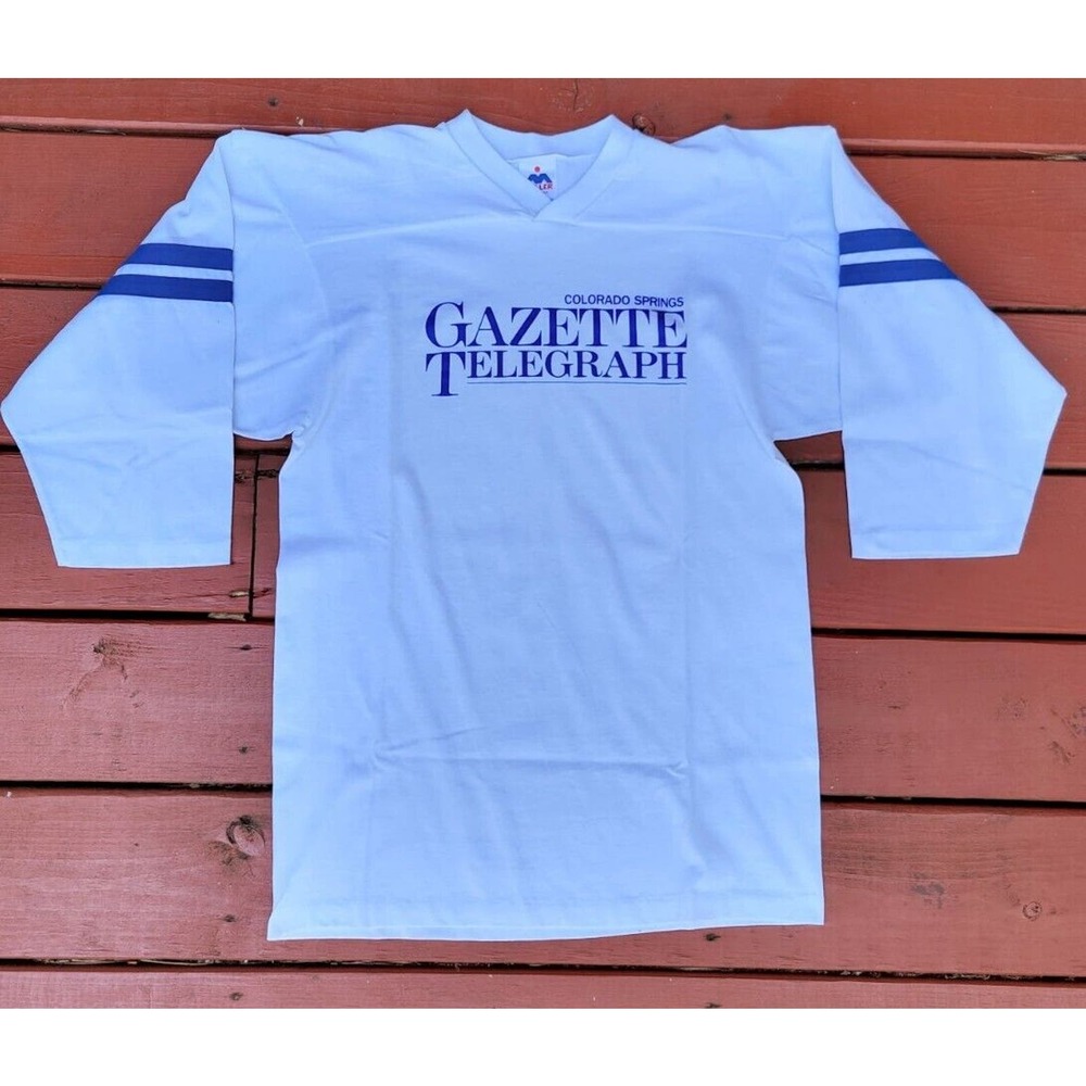 Vintage Large Colorado Springs Gazette Telegraph CO Graphic Shirt 90s 3/4 Sleev
